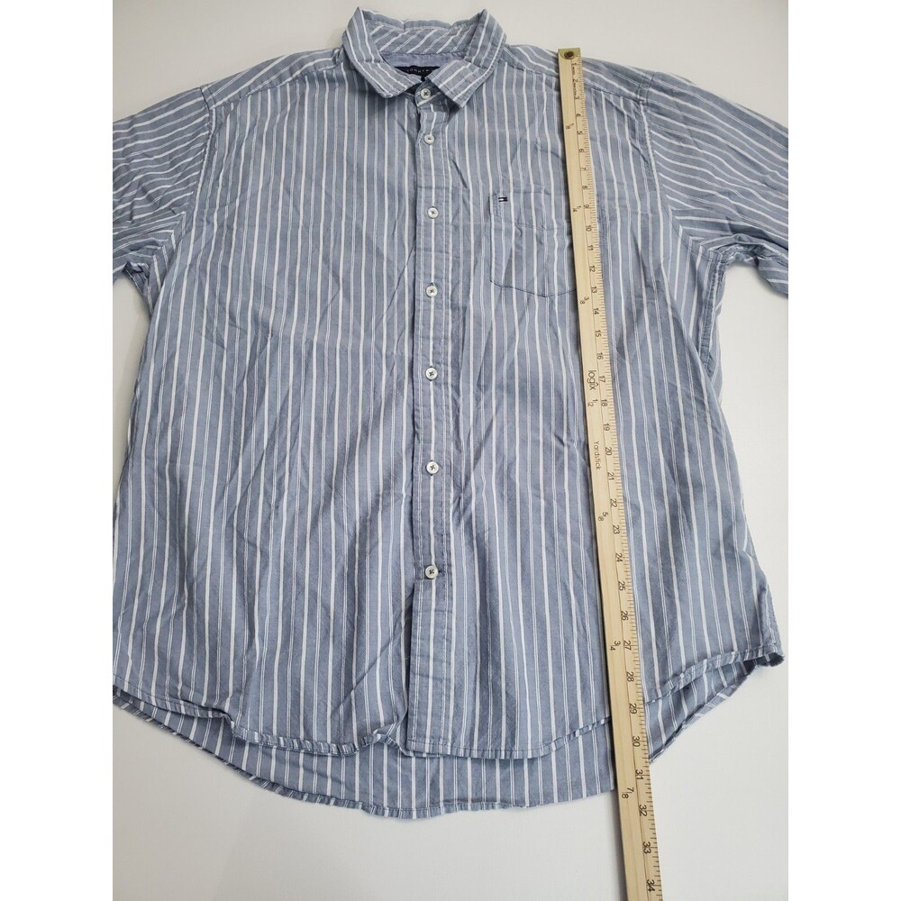 Tommy Hilfiger Men's Long Sleeve Striped Classic Fit Button Up Shirt, XL - Picture 8 of 10